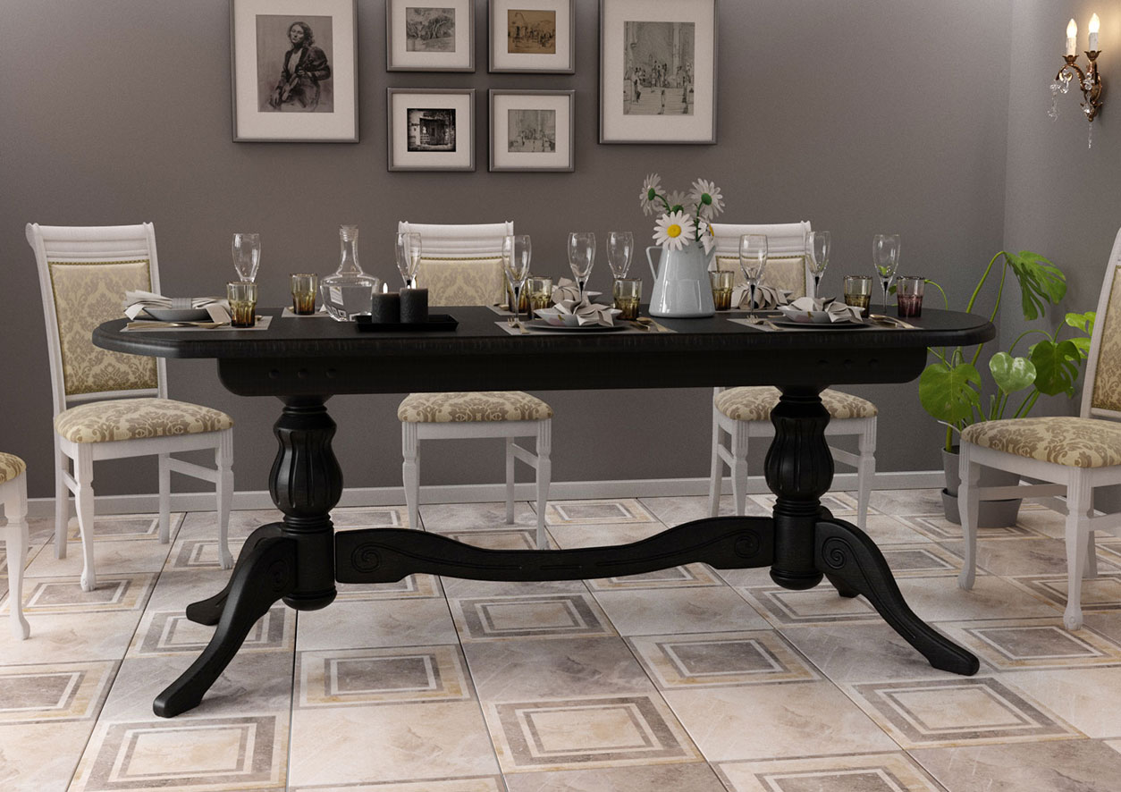 

Стол обеденный из натурального дерева и МДФ 100х200 Дионис ЧДК Венге