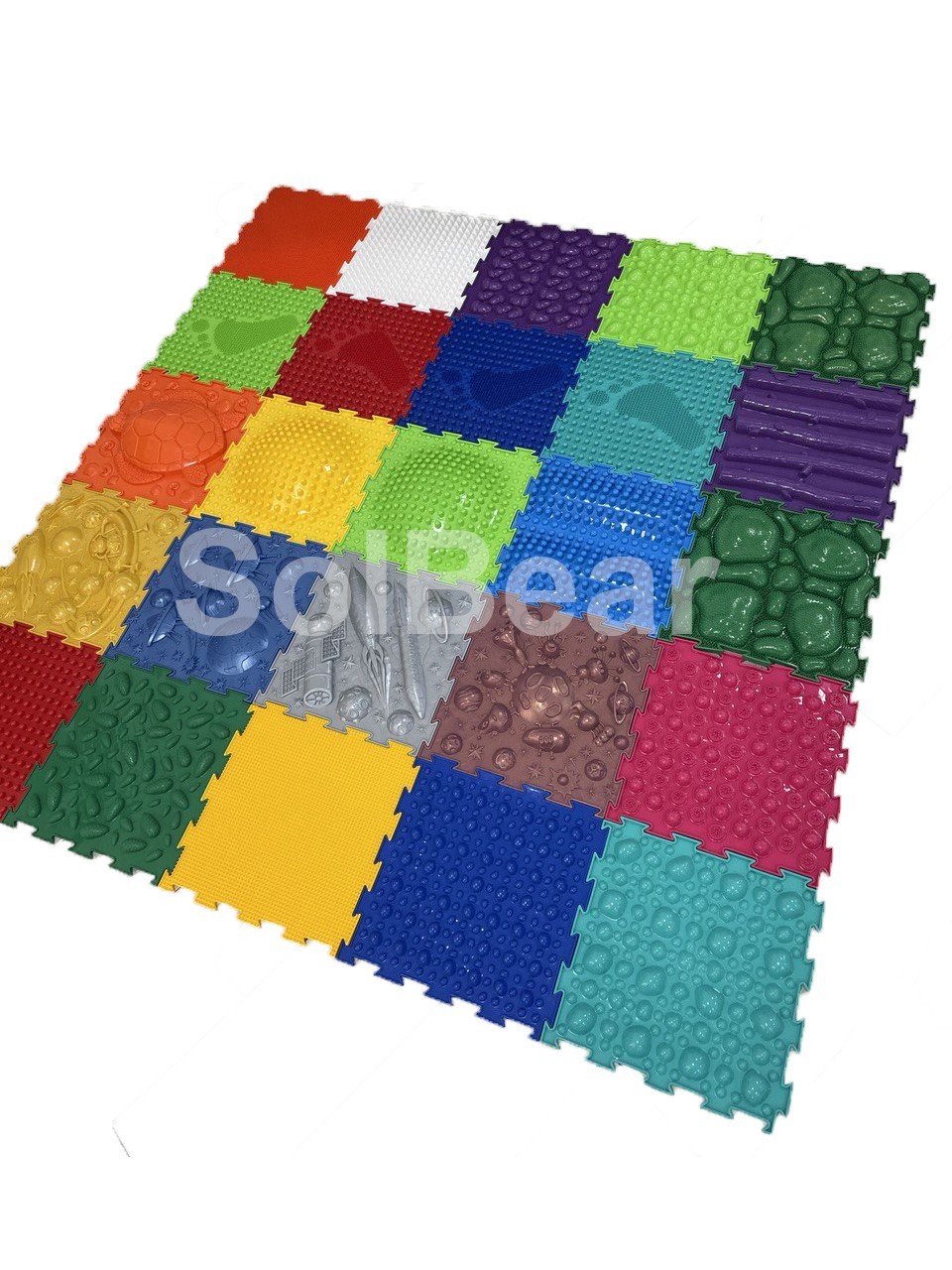 

Ортопедический массажный коврик Ортодон 25 х 25 см, полный набор из 25 пазлов разноцветный