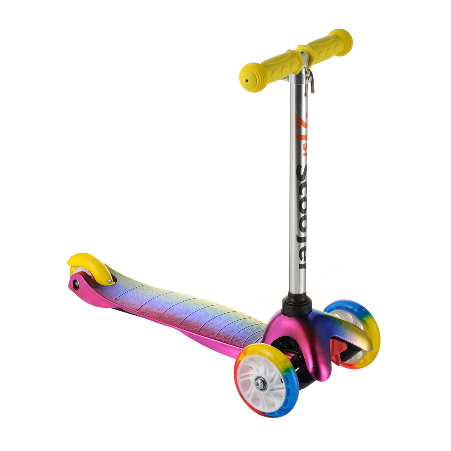 

Самокат Детский Scooter 0073D Складной Руль, Светящееся Колеса (Жёлтый)