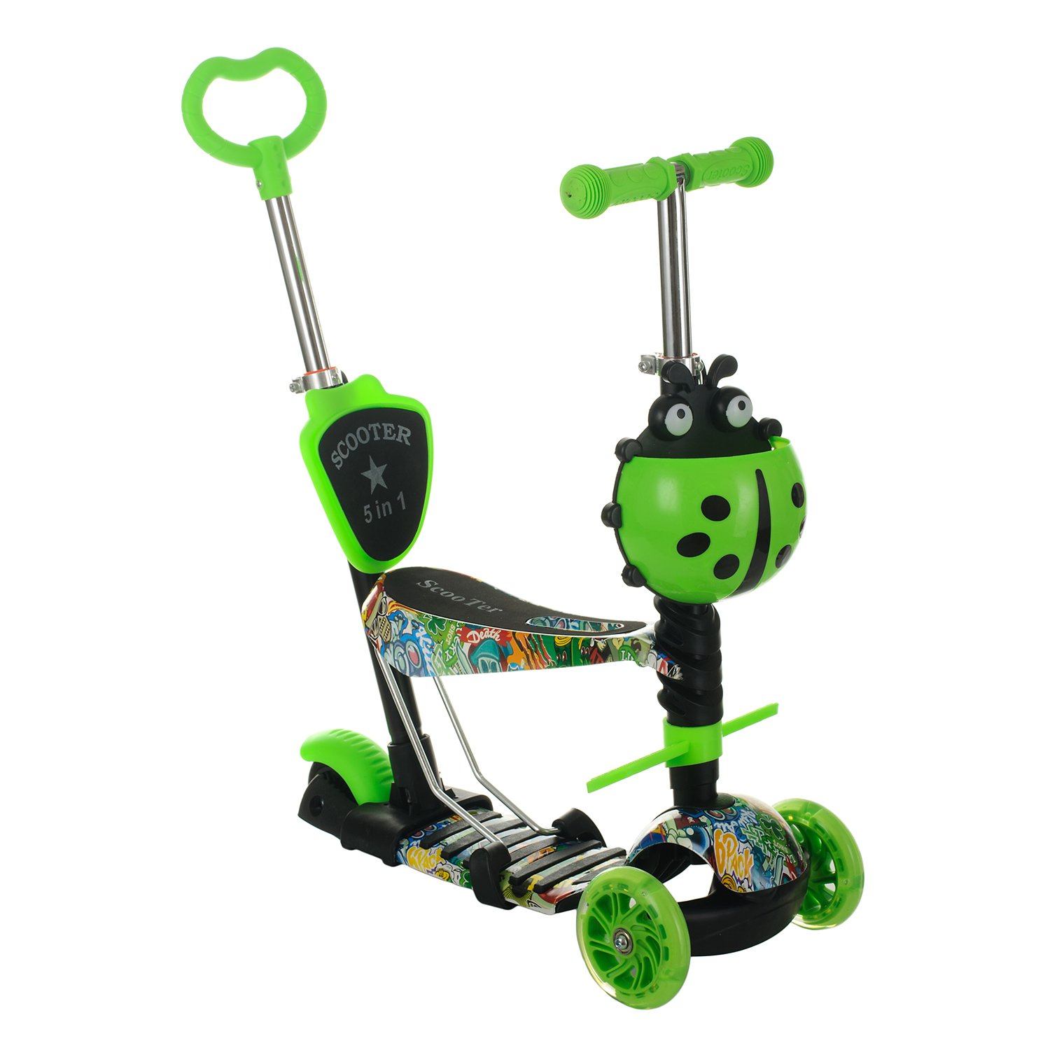 

Самокат Детский Best Scooter 5 в 1 с Родительской Ручкой и Сиденьем (Green)