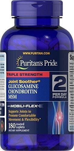 

Глюкозамин хондроитин МСМ Puritan's Pride Triple Strength Glucosamine 180 капсул