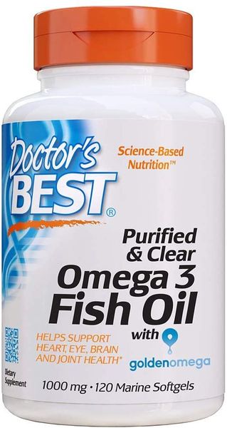 

Рыбий жир Омега-3 Omega 3 Fish Oil with Goldenomega Doctor's Best 1000 мг 120 капсул (DB127)