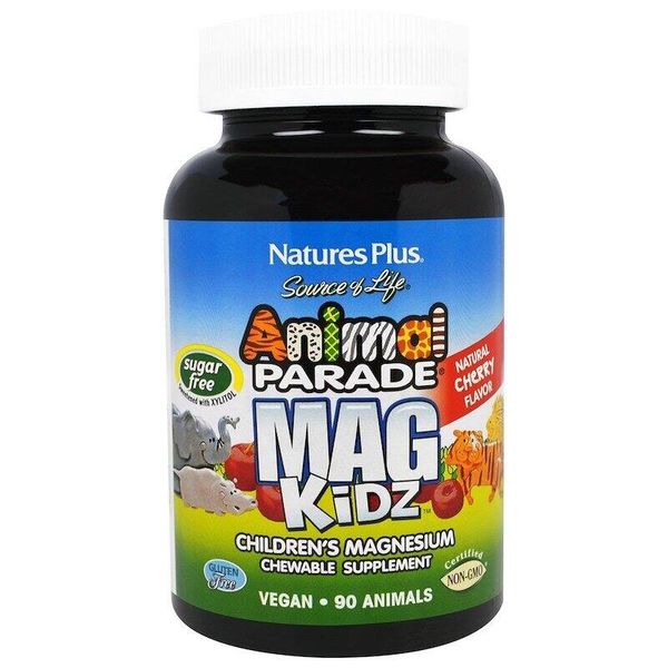 

Магний для детей Animal Parade Magnesium Kidz Chewable Nature's Plus вишня 90 животных (NP009)