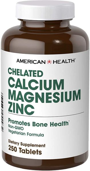 

Кальций магний цинк Chelated Calcium Magnesium Zinc American Health 250 таблеток (AH005)