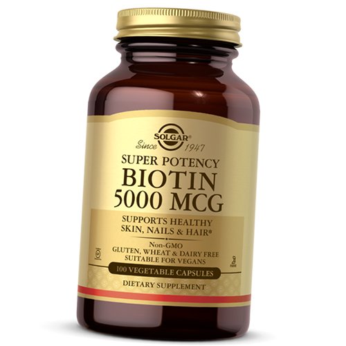 

Биотин для волос, кожи и ногтей, Biotin 5000, Solgar 100вегкапс (36313029)