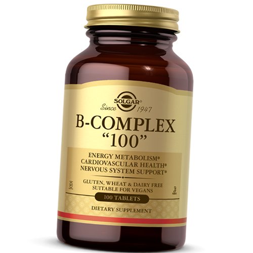 

Витамины группы В, B-Complex 100 Tabs, Solgar 100таб (36313026)