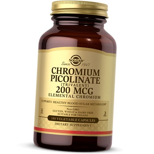

Поликотинат Хрома, Chromium Picolinate 200, Solgar 180вегкапс (36313040)