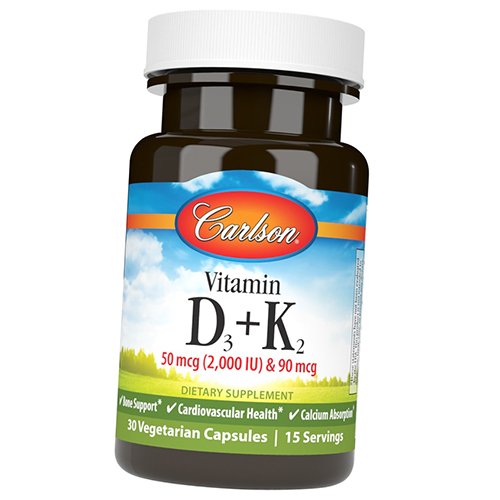 

Carlson Labs Vitamin D3 + K2 30вегкапс (36353084)