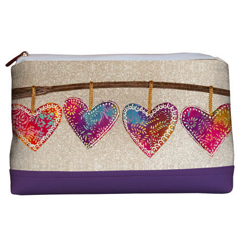 

Косметичка дорожная Lovely Presentville Сердца на ветке с фиолетовым кожзамом 26x15x8 см