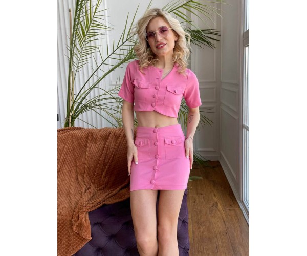 

Костюм женский летний топ с юбкой Modern Boutique розовый, L КО023