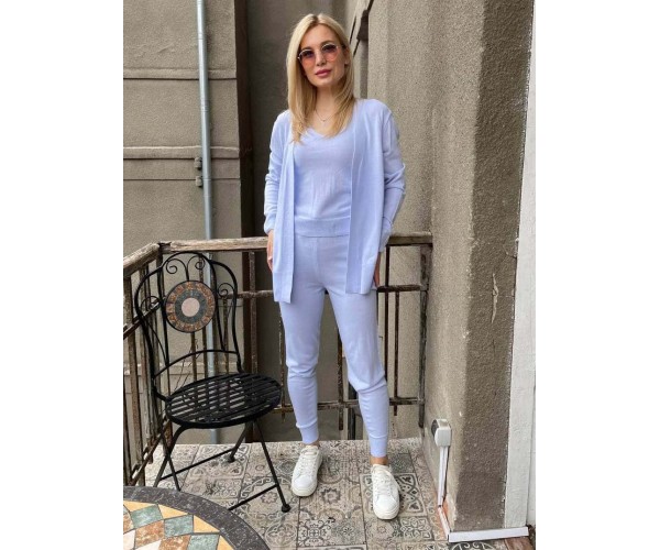 

Костюм-тройка женский вязанный весенний Modern Boutique лавандовый, one size КО16270