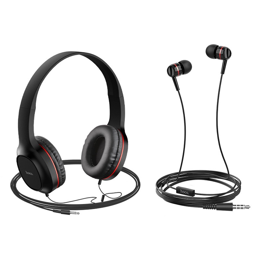 

Наушники Hoco W24 Enlighten Red (набор)