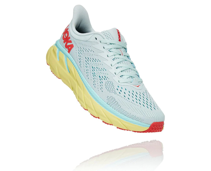 

Женские кроссовки для бега HOKA ONE ONE W CLIFTON 7 1110509 MORNING MIST / HOT CORAL 2021 40 (EU) 25 (CM) 8 (US)