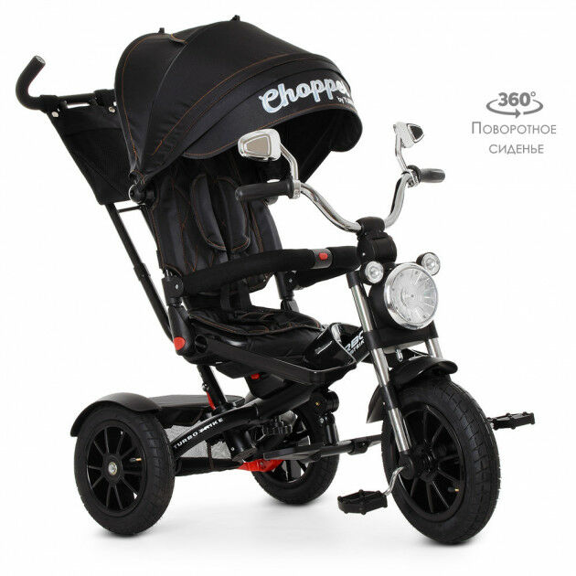 

Велосипед трехколесный TURBOTRIKE велосипед-коляска с родительской ручкой с игровой панелью поворотное сидение M 4056HA-20-15 черный