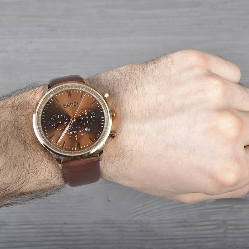 

Skmei 9117 brown-gold наручные часы