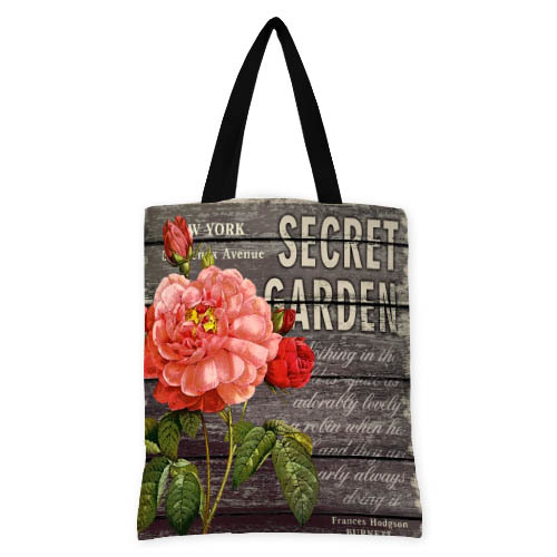 

Сумка женская тканевая Original Presentville Secret Garden розовый цветок 40x45 см