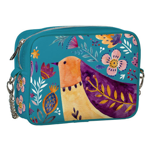 

Сумка на цепочке Cherie Presentville Птичка на синем фоне 21x17x7 см