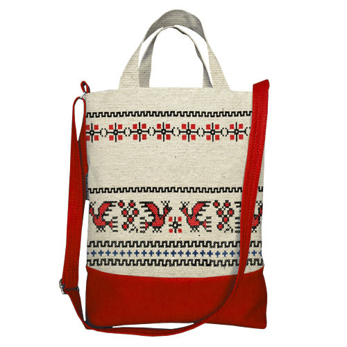 

Сумка городская City Presentville Украинский мотив красная 34х40х11 см