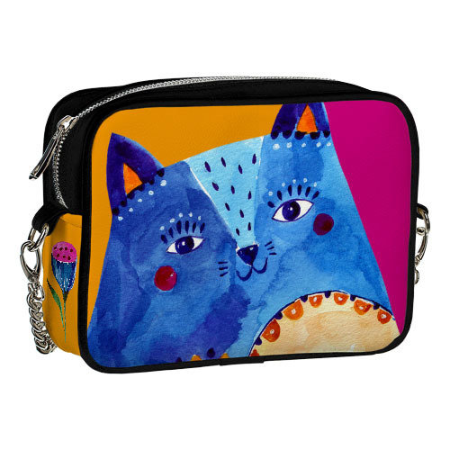 

Сумка на цепочке Cherie Presentville Синий кот 21x17x7 см