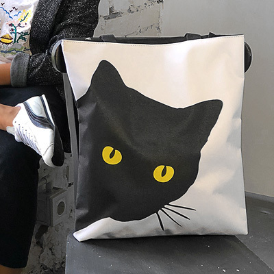 

Сумка женская тканевая Original Presentville Черный кот с желтыми глазами 40x45 см