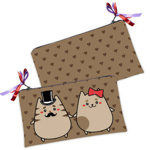 

Косметичка женская Presentville Котики на коричневом фоне 20x12 см