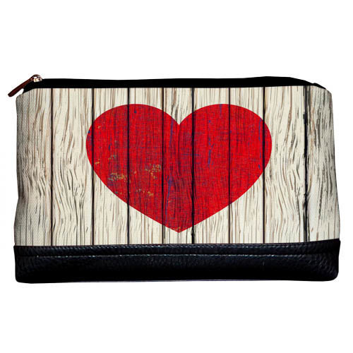 

Косметичка дорожная Lovely Presentville Сердце на фоне досток 26x15x8 см