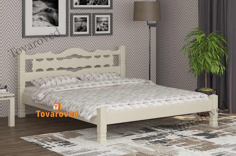 

Кровать двуспальная 180х190 Wellmebely Инга дерево сосна Бежевый Л6