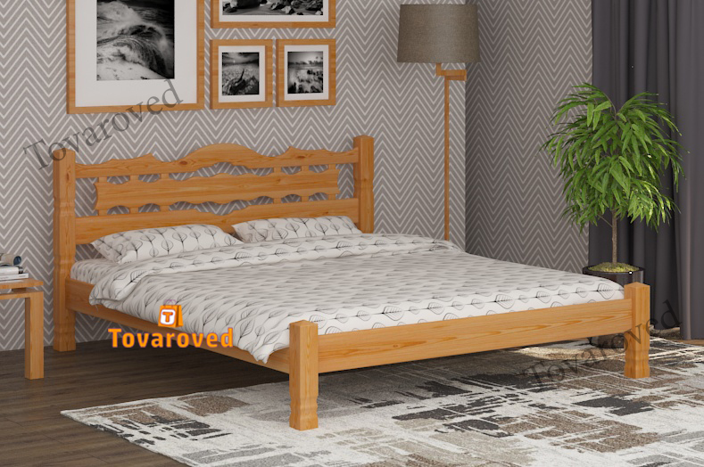 

Кровать полуторная 120х190 Wellmebely Инга дерево сосна Ольха Л6
