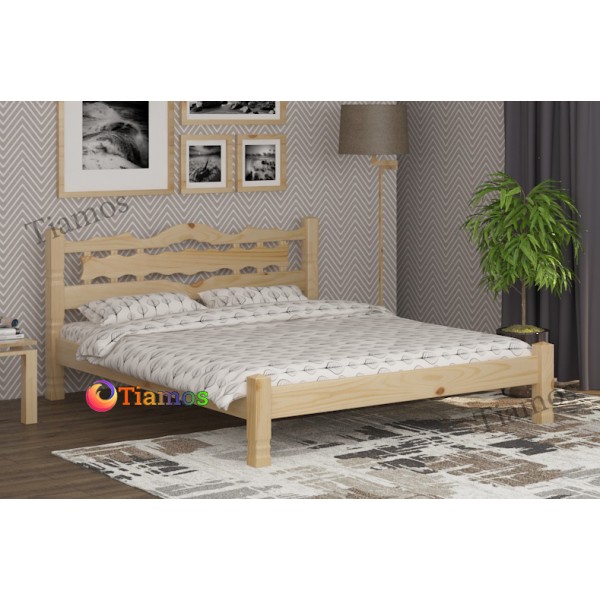 

Кровать двухспальная 160х200 деревянная Инга Wellmebely сосна Бук Л6