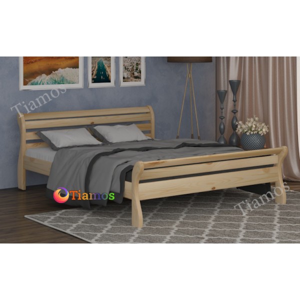 

Кровать двухспальная 180х190 деревянная Верона Wellmebely сосна Бук Л6