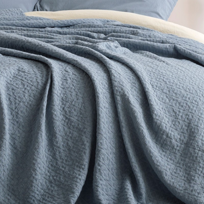 

Покрывало с наволочками Sound Sleep хлопок 240х260 серо-голубое МА93257169