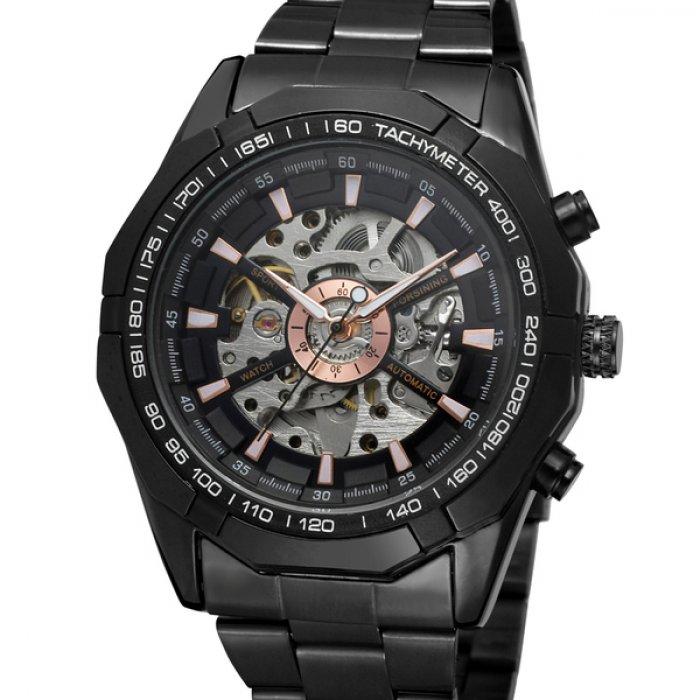 

Механические часы с автоподзаводом Forsining Timi Black