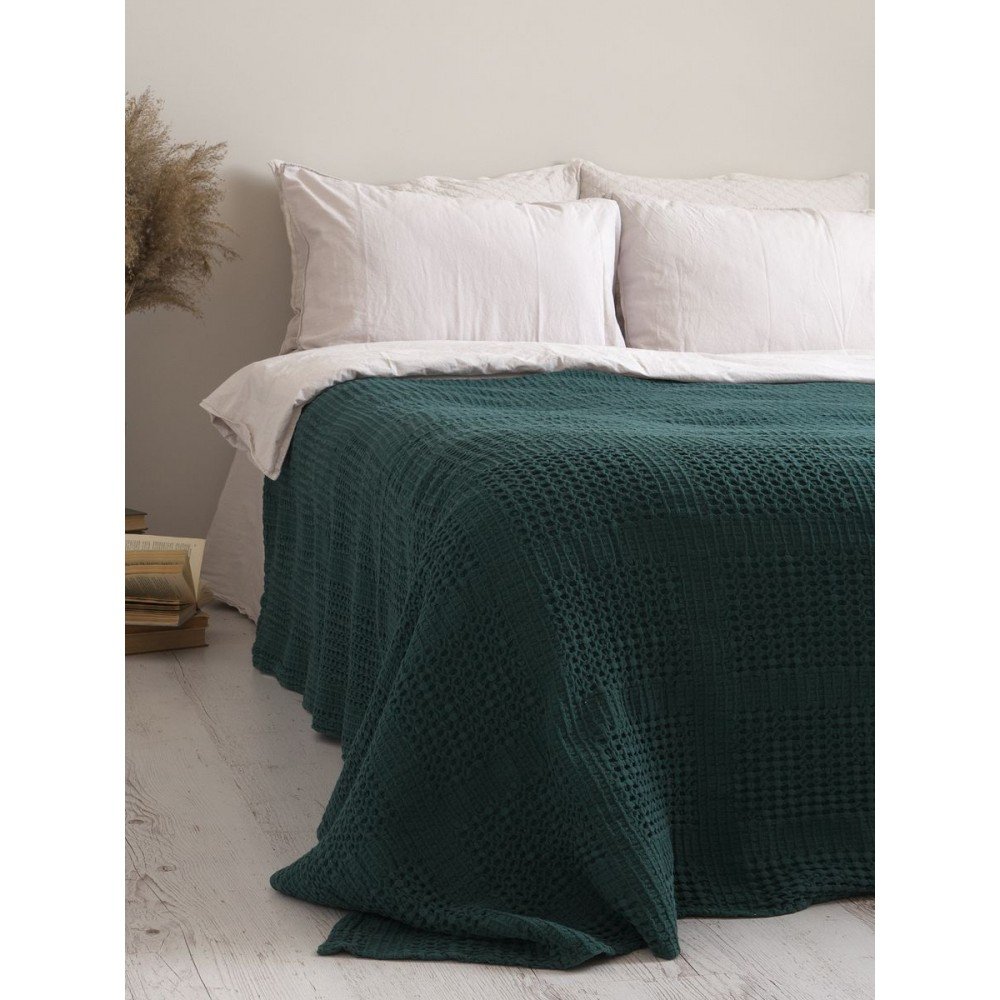 

Покривало 200x220 LIMASSO PIKE DARK GREEN (100% бавовна)800453