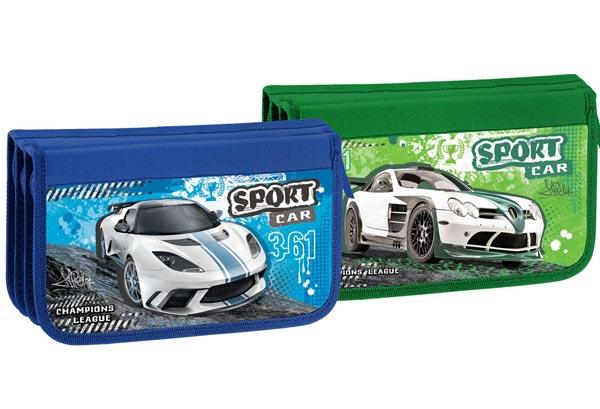 

Пенал шкільний Kidis для хлопчика на 3 відділення картонний Sport Car 7185