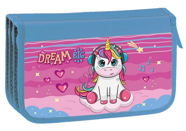 

Пенал шкільний Kidis Unicorn Dreams для дівчинки на 3 відділення картон