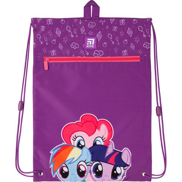 

Сумка для взуття Kite Education My Little Pony 601M-2 для дівчинки з кишенею поліестер 46*33 см