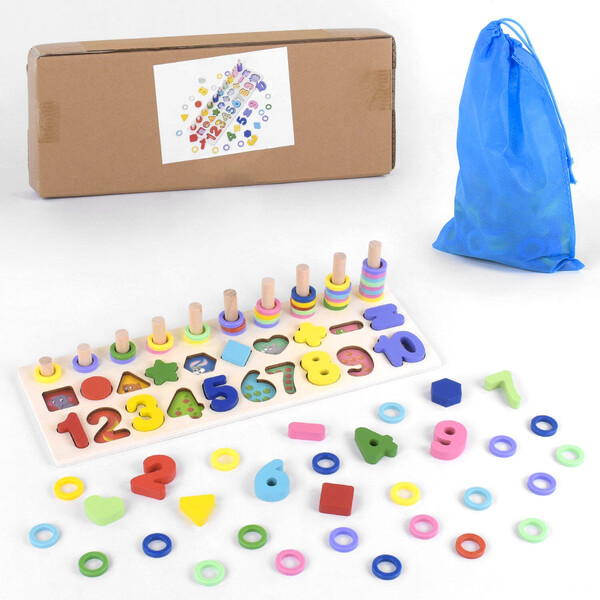 

Деревянный сортер Wood Toys Цифры и Фигуры (4110448)