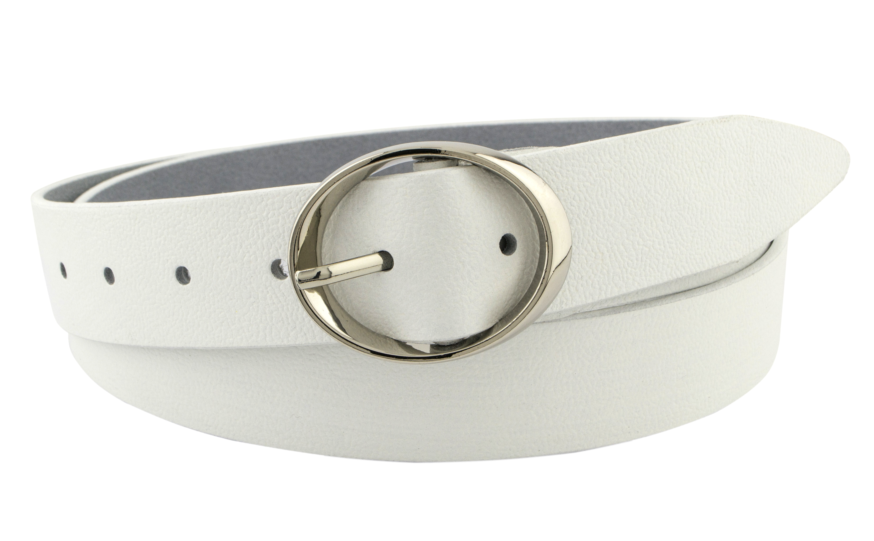 

Женский кожаный ремень J.K. 3.5 см для джинсов белый 100-130 см