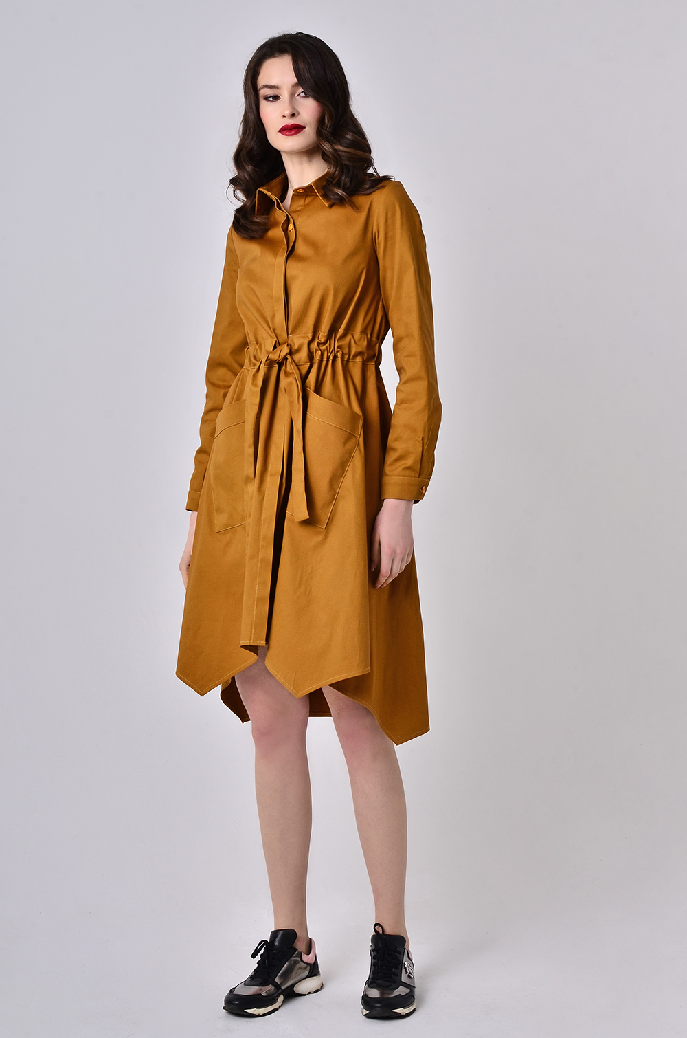 

Платье-халат Lipar с поясом-кулисой  Горчица 3353, Платье-халат Lipar с поясом-кулисой 42 Горчица 3353