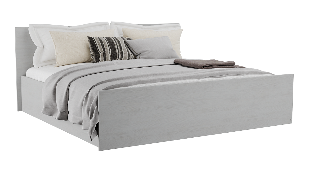 

Кровать двуспальная КАМА БС Mebel Loft 200х200 см белое дерево 150410-01