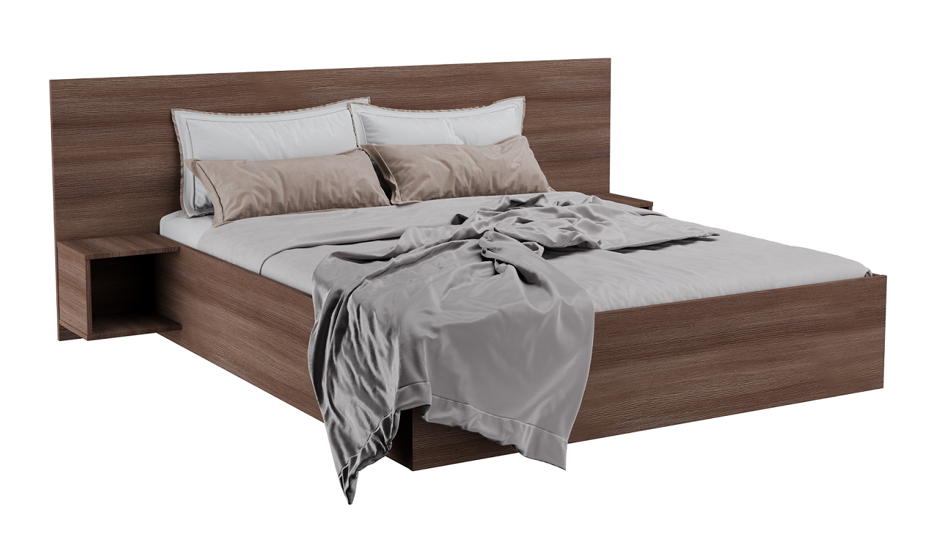 

Кровать двуспальная КАМА С MebelLoft 194 х231х90 темное дерево 150415