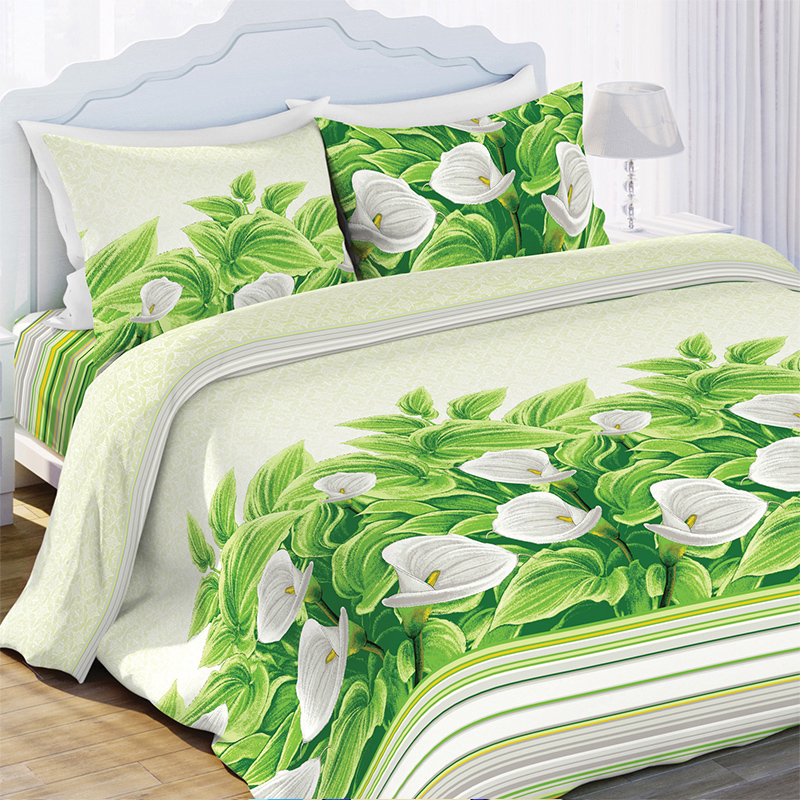 

Комплект постельного белья Novita Бязь Премиум 6134/1 Каллы Ecotton Двуспальный