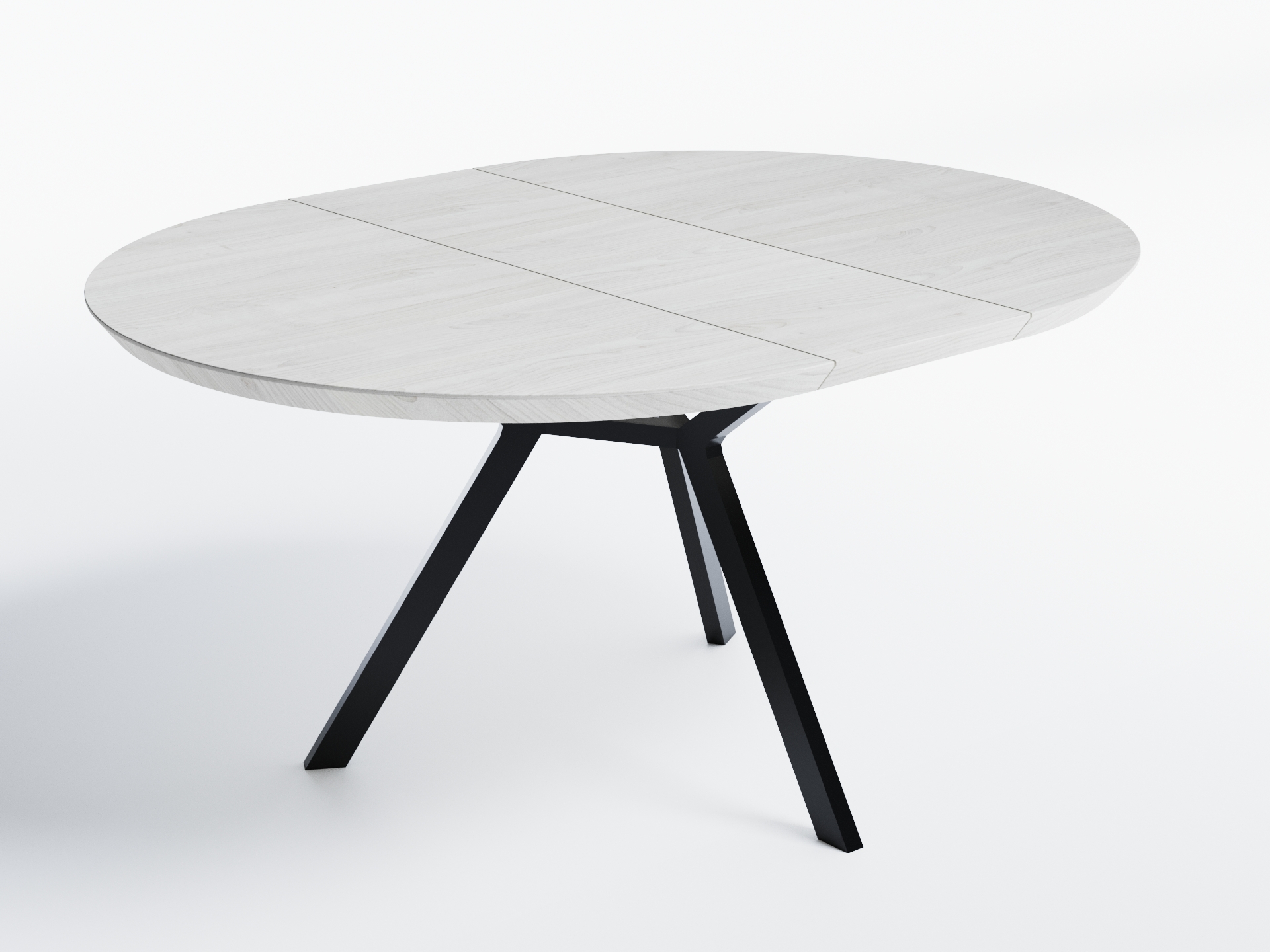 

Обеденный стол раскладной Skandi Wood SW110_R Огаста ⌀ 90 см (+35) х 90 х 76 см Натуральный шпон Дуб Белый