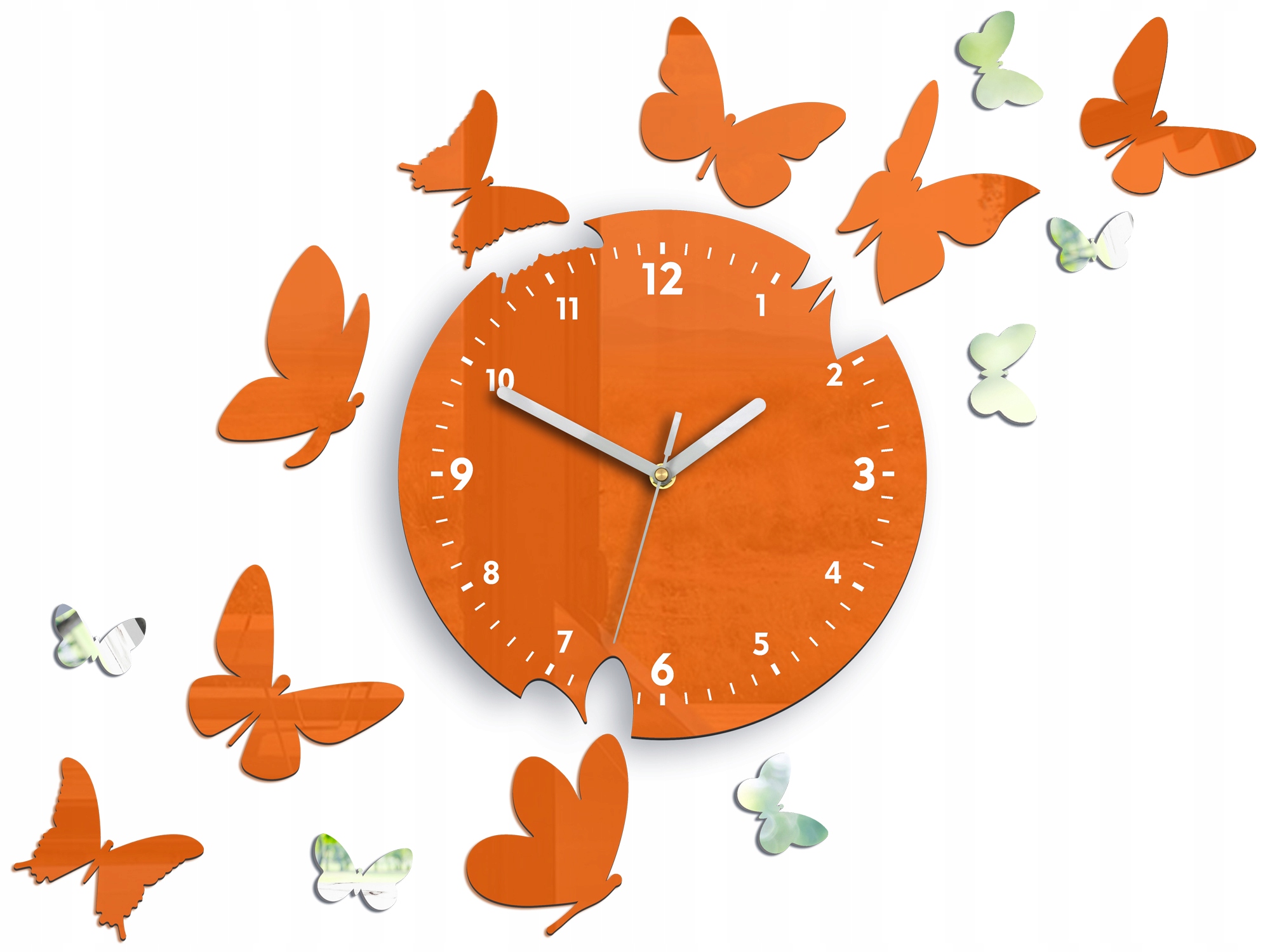 

Часы настенные BUTTERFLIES ORANGE оранжевые 28 см Modern Clock