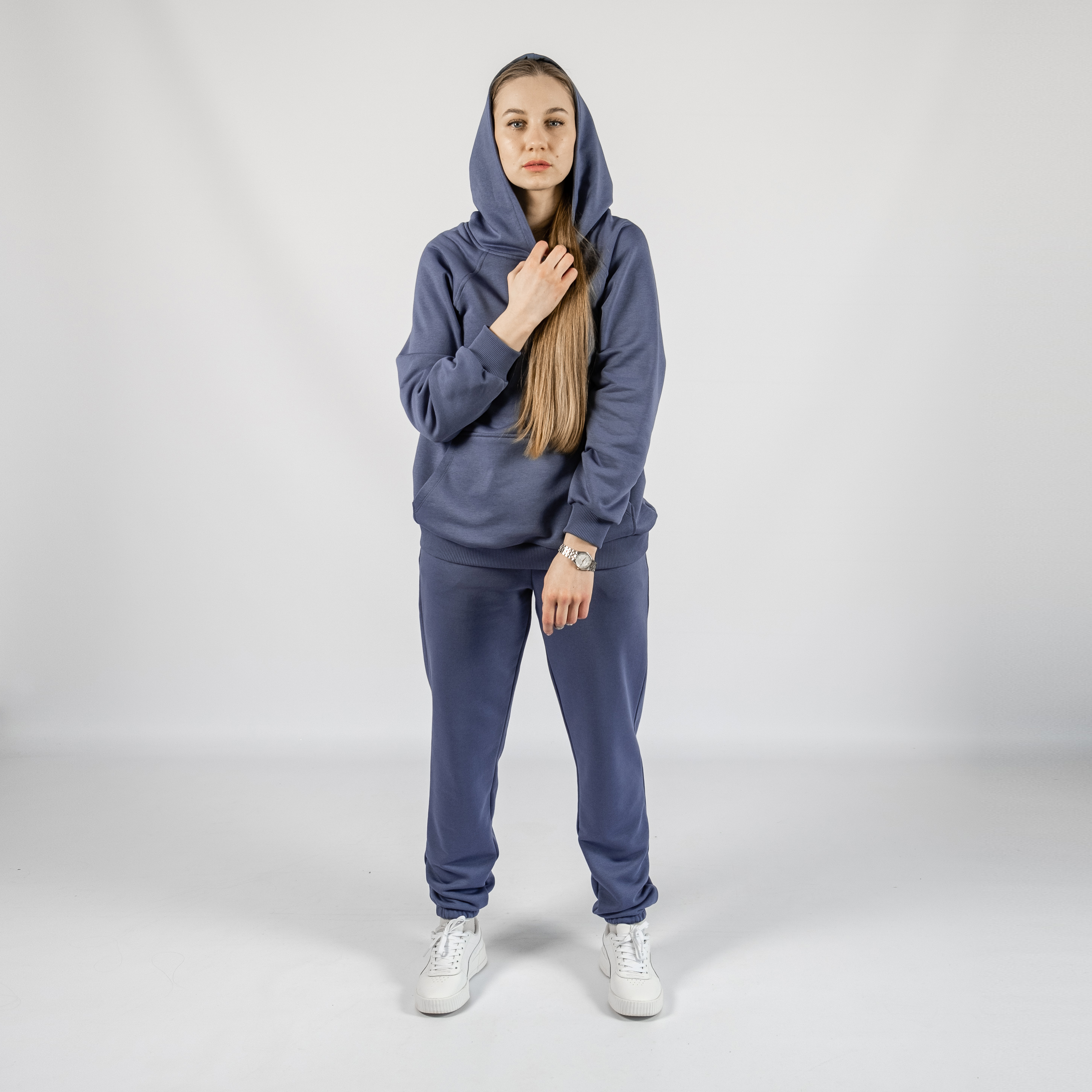 

Женский спортивный костюм худи трехнить BASIC BY SAMI XS Джинс