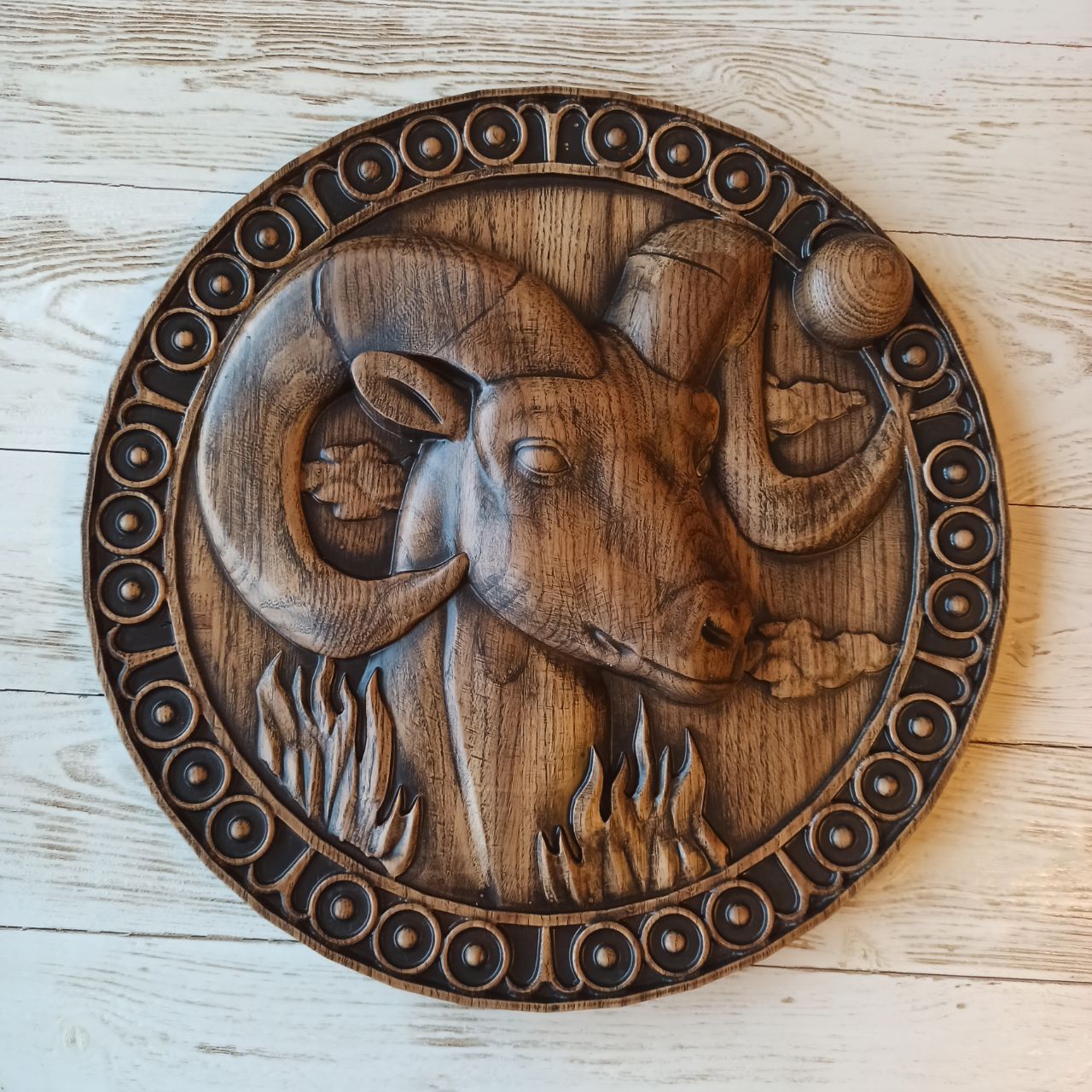 

Барельеф "Знак Зодиака Овен", Atributlux, 25*25 см резной из дерева