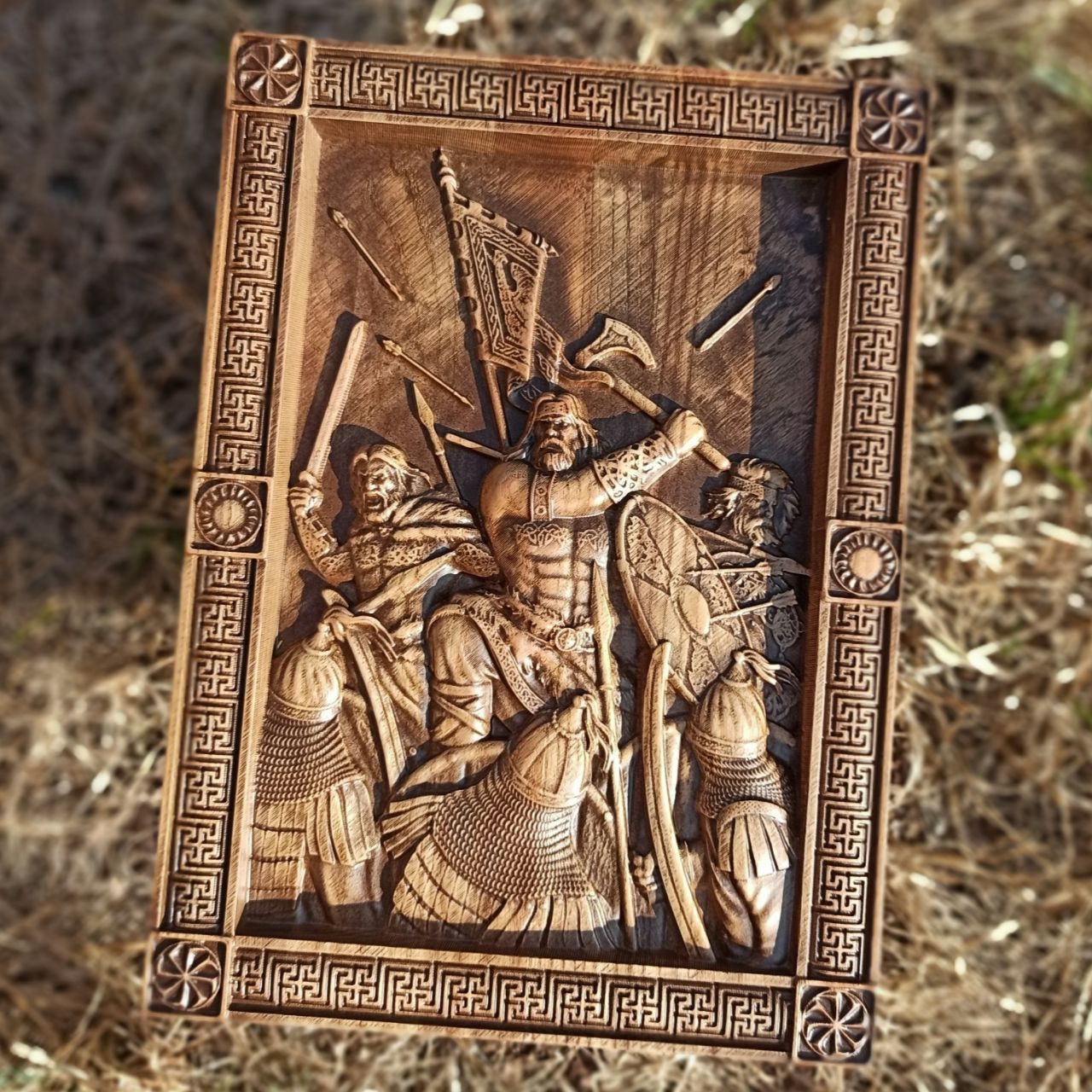 

Панно "Русы, воины Севера", Atributlux, 42*30,5 см резное из дерева