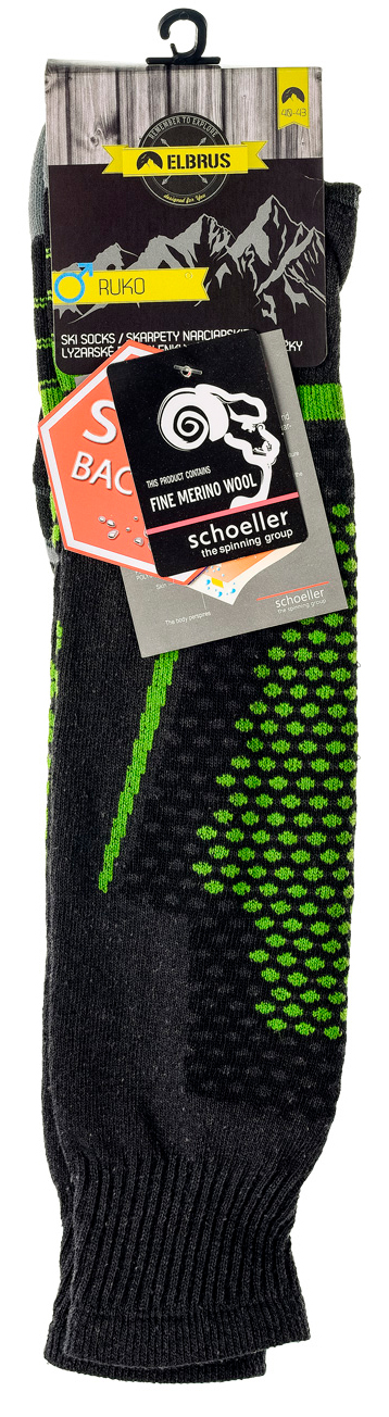 

Носки Elbrus Ruko-Black/Grey/Lime 44-47 Черно-серые