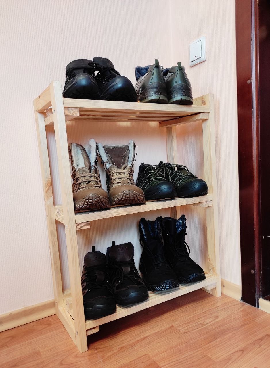 

Полка этажерка для обуви, деревянная на 3 полки ECOdecor SN-720-20-3