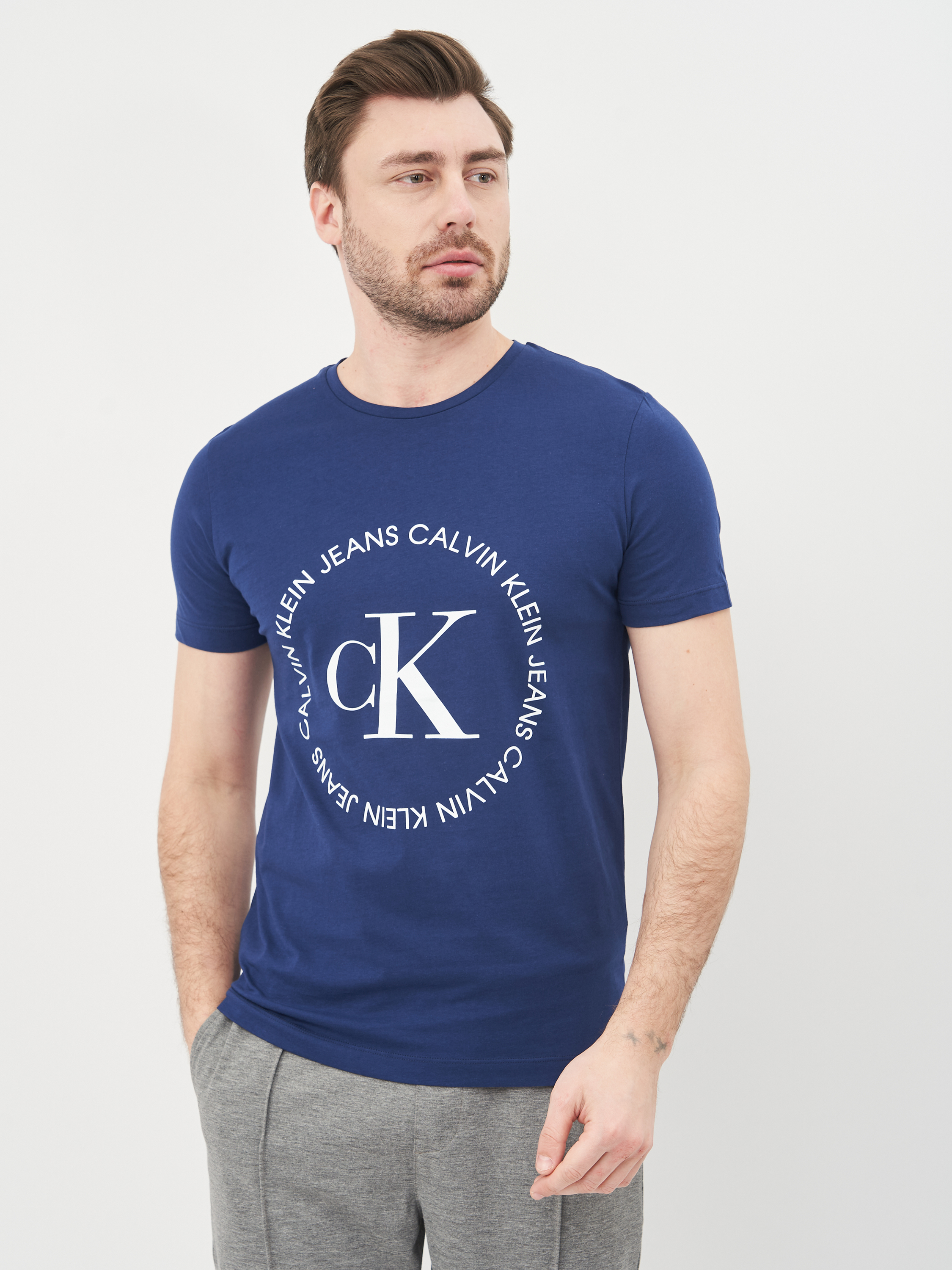 Акція на Футболка Calvin Klein Jeans 10562.3 XL (50) Синя від Rozetka